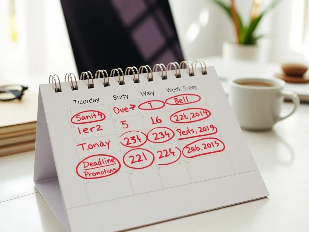 A calendar highlighting important dates for the conference, such as registration deadlines, early bird discounts, and abstract submission dates. The calendar is visually appealing and easy to read.